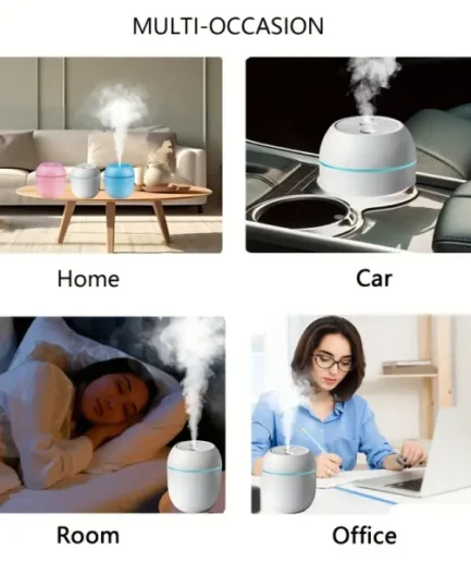 Humidifier With Warm Led Outline | USB Portable Air Humidifier | For Home, Office & Car Mist Air Fresheners