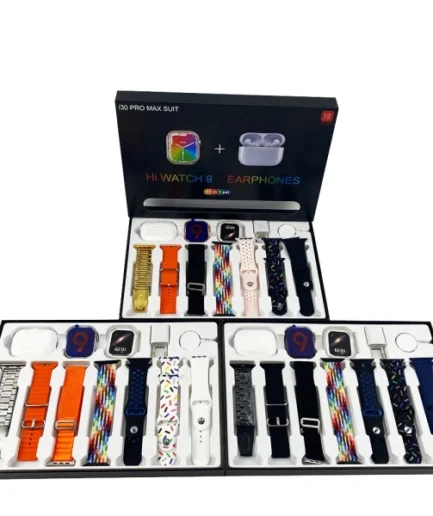 i30 Pro Max Suit Smart Watch & Earbuds Combo | 11-in-1 Multifunctional Device