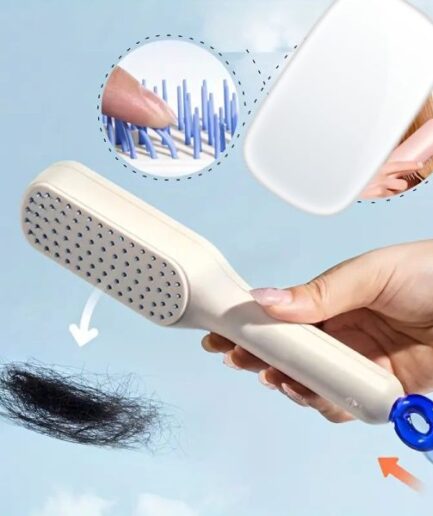 Self-Cleaning Hair Brush & Telescopic Comb (Random Color)